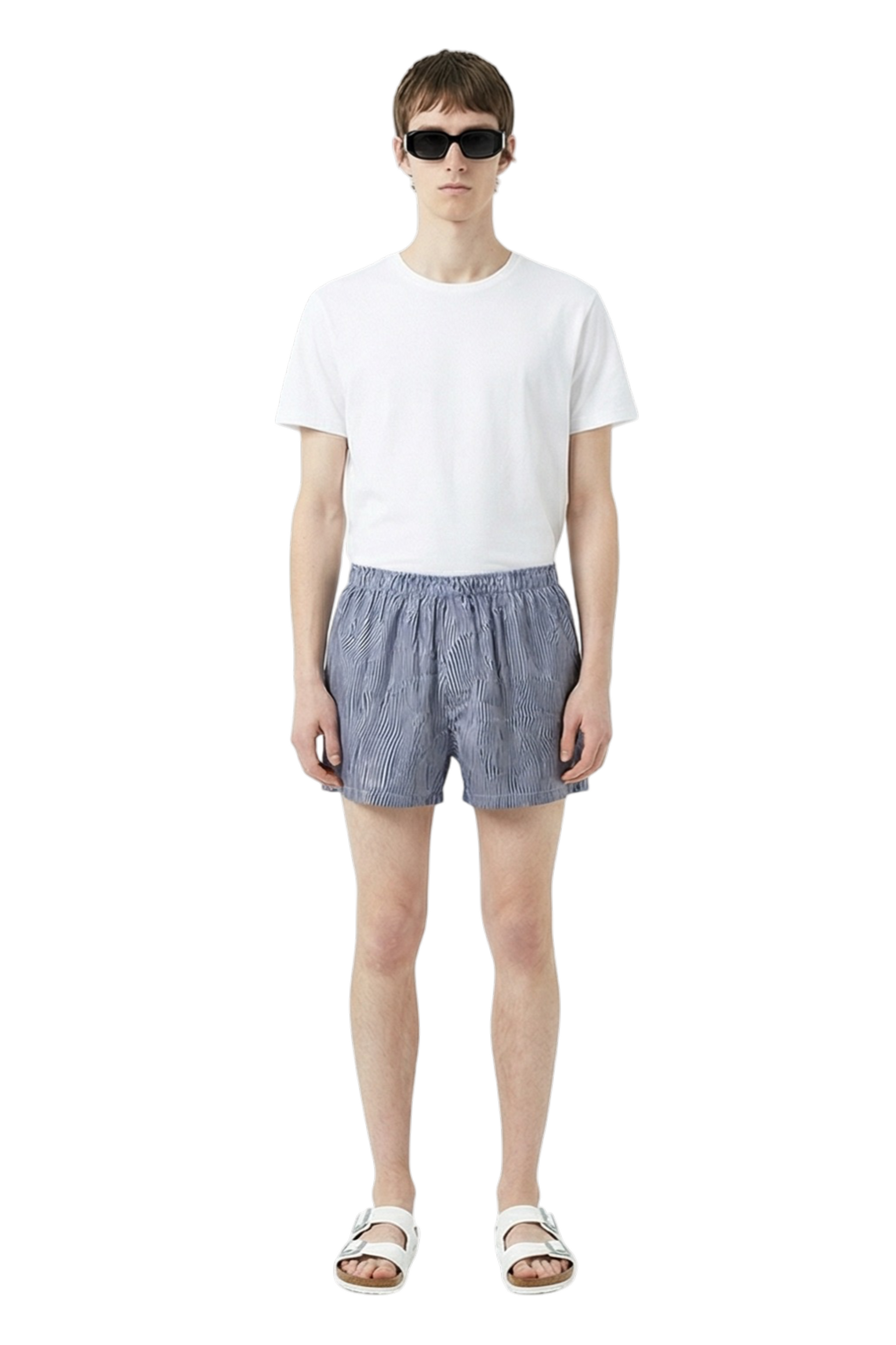 BOXER SHORT Bent Stripes Navy Lilac