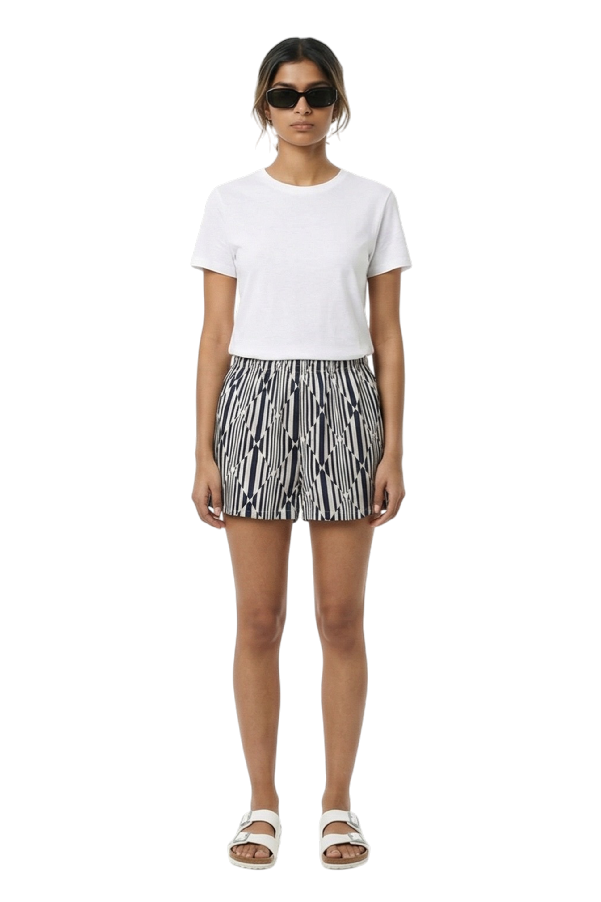 BOXER SHORT Prism Rhythm Ecru Navy