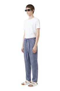 EASY PANT Bent Stripes Navy Lilac