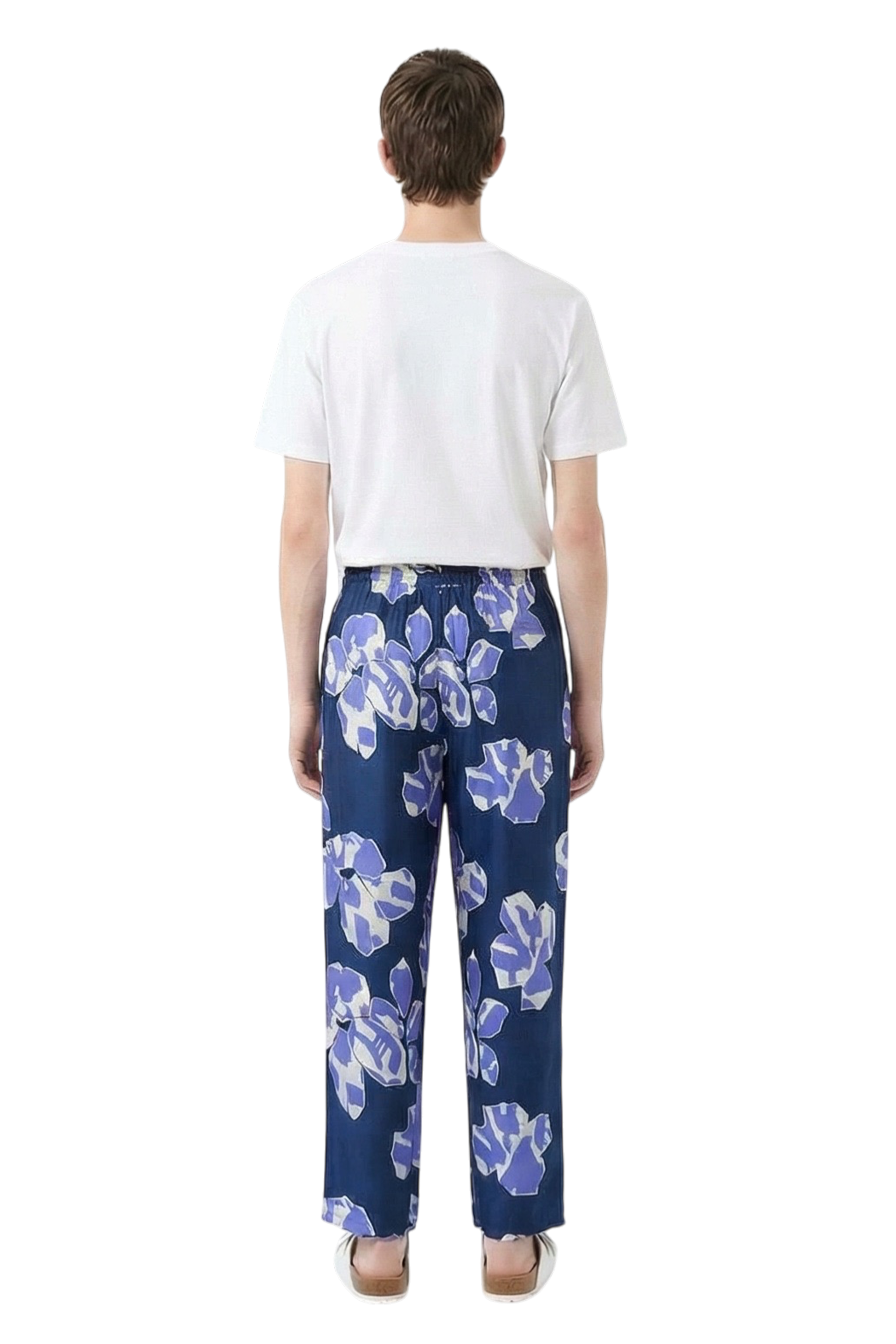 EASY PANT Paper Cuts Navy Lilac