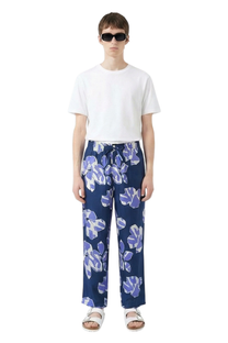 EASY PANT Paper Cuts Navy Lilac