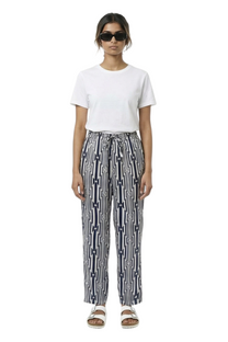 EASY PANT Prism Rhythm Ecru Navy