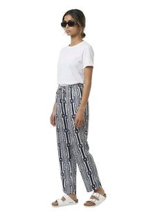 EASY PANT Prism Rhythm Ecru Navy