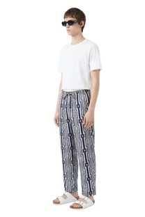 EASY PANT Prism Rhythm Ecru Navy