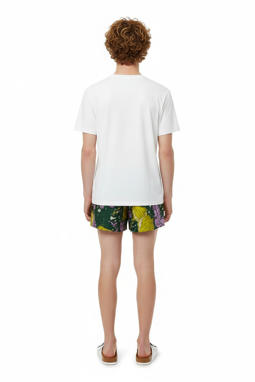 BOXER SHORT AUTUMN LEAVES GREEN PINK