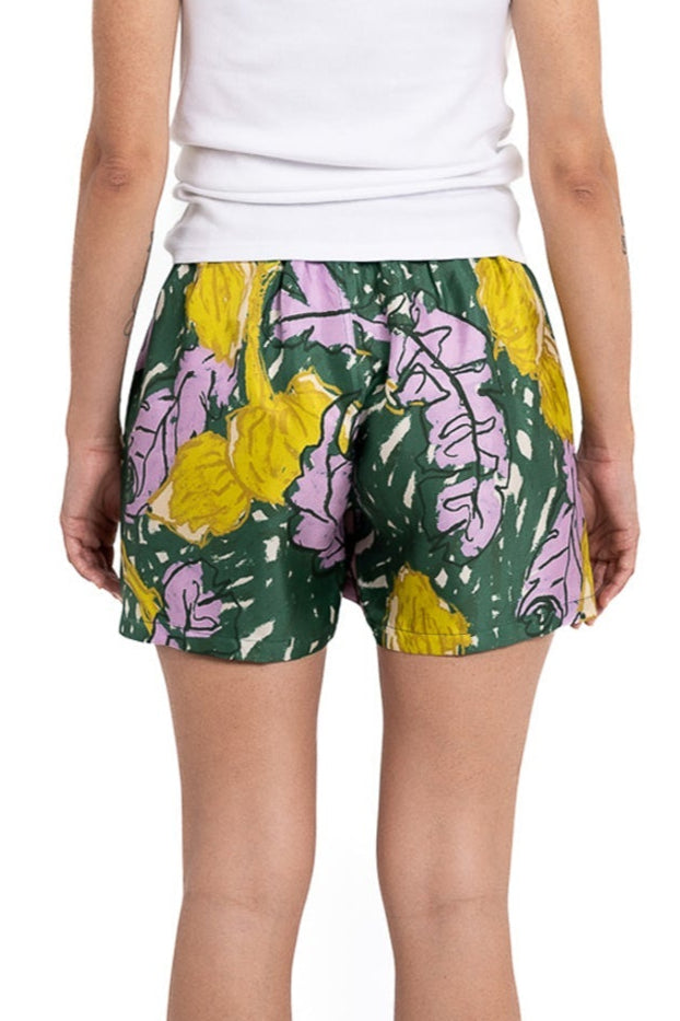 BOXER SHORT AUTUMN LEAVES GREEN PINK - BANANATIME