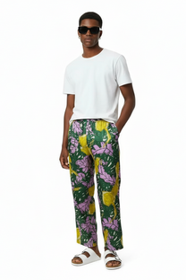 EASY PANT AUTUMN LEAVES GREEN PINK