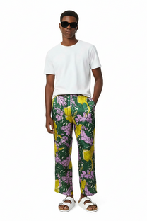 EASY PANT AUTUMN LEAVES GREEN PINK