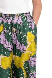 EASY PANT AUTUMN LEAVES GREEN PINK - BANANATIME