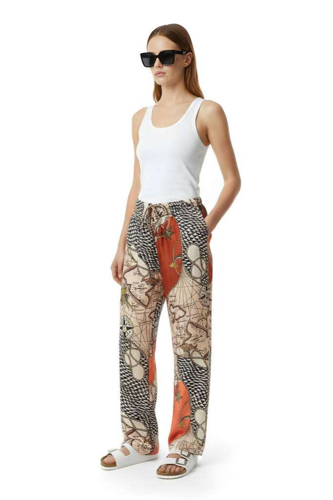 EASY PANT HAWAIITIME NAVY RED