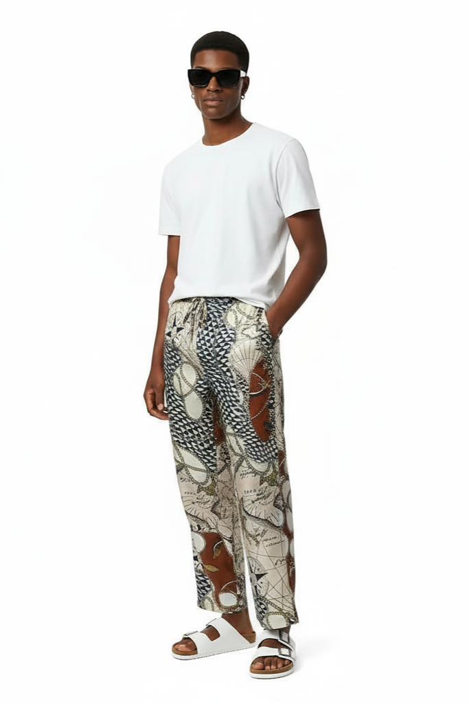 EASY PANT HAWAIITIME NAVY RED