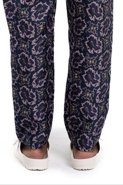 TAPERED 2 PANT PAISLEY FISH NAVY PINK