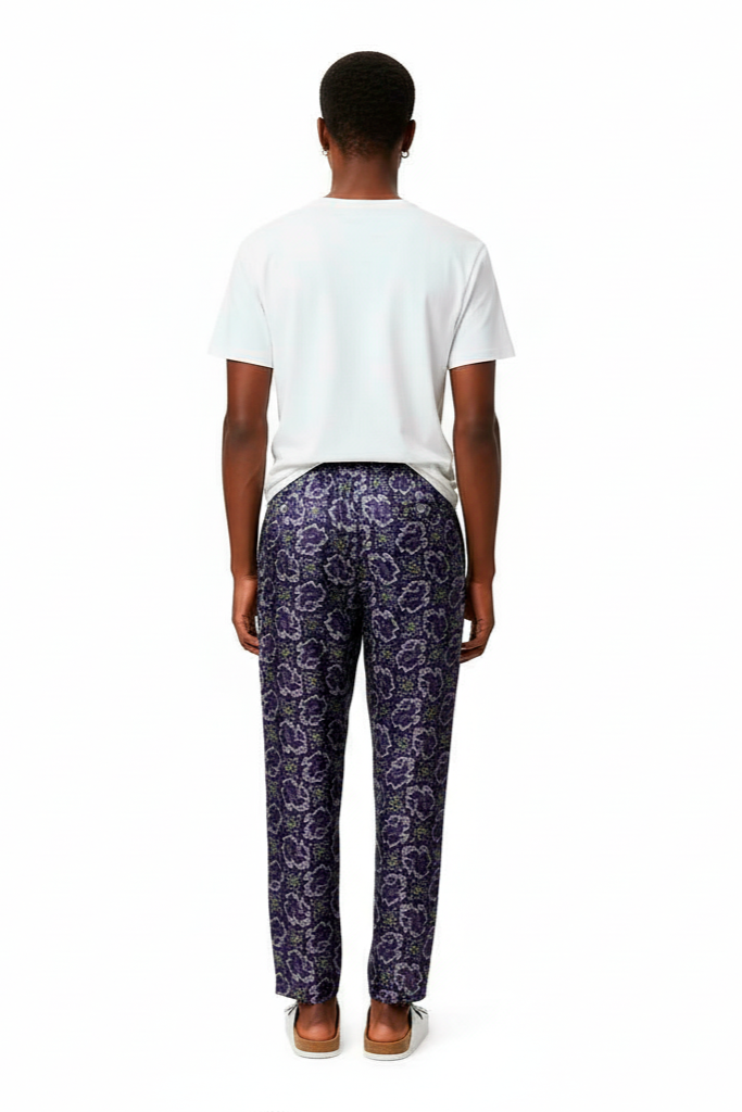 TAPERED 2 PANT PAISLEY FISH NAVY PINK