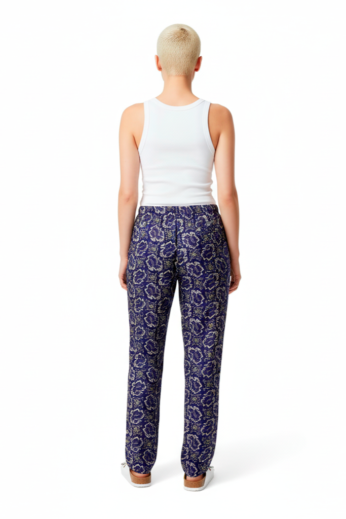 TAPERED 2 PANT PAISLEY FISH NAVY PINK