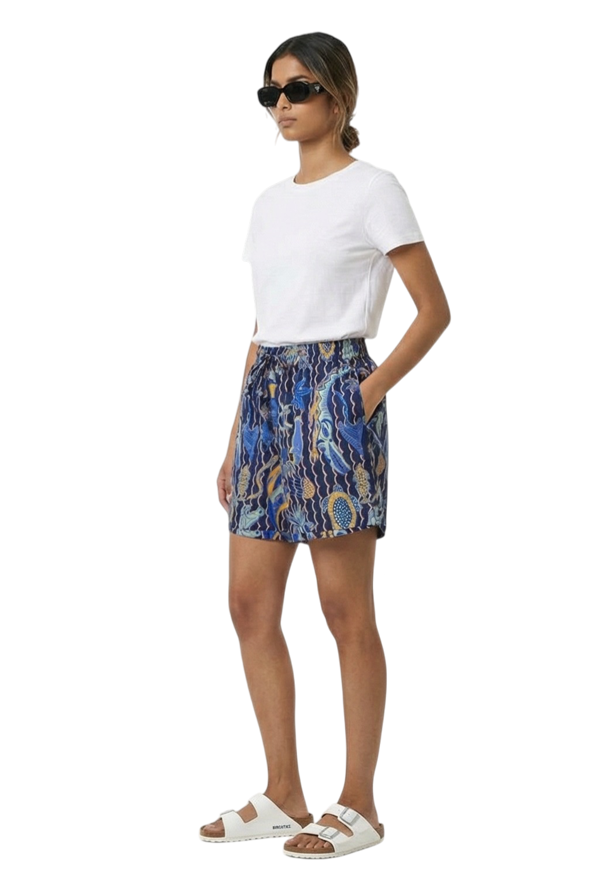 RELAXED 3 SHORT Underwater Friends Navy Pink