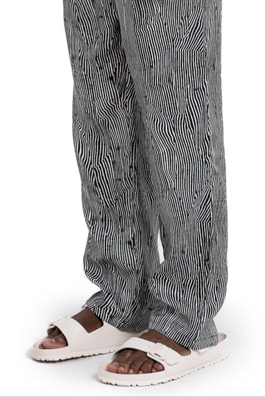 EASY PANT Bent Stripe Black - BANANATIME