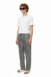 EASY PANT Bent Stripe Black