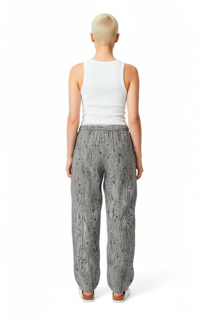 EASY PANT Bent Stripe Black