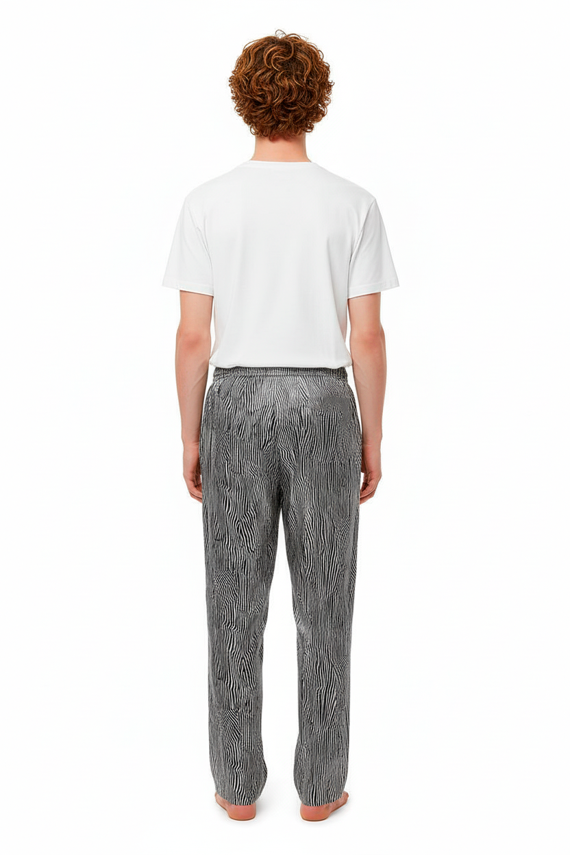 EASY PANT Bent Stripe Black