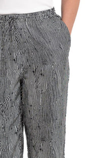 EASY PANT Bent Stripe Black - BANANATIME