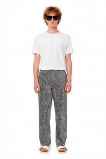 EASY PANT Bent Stripe Black