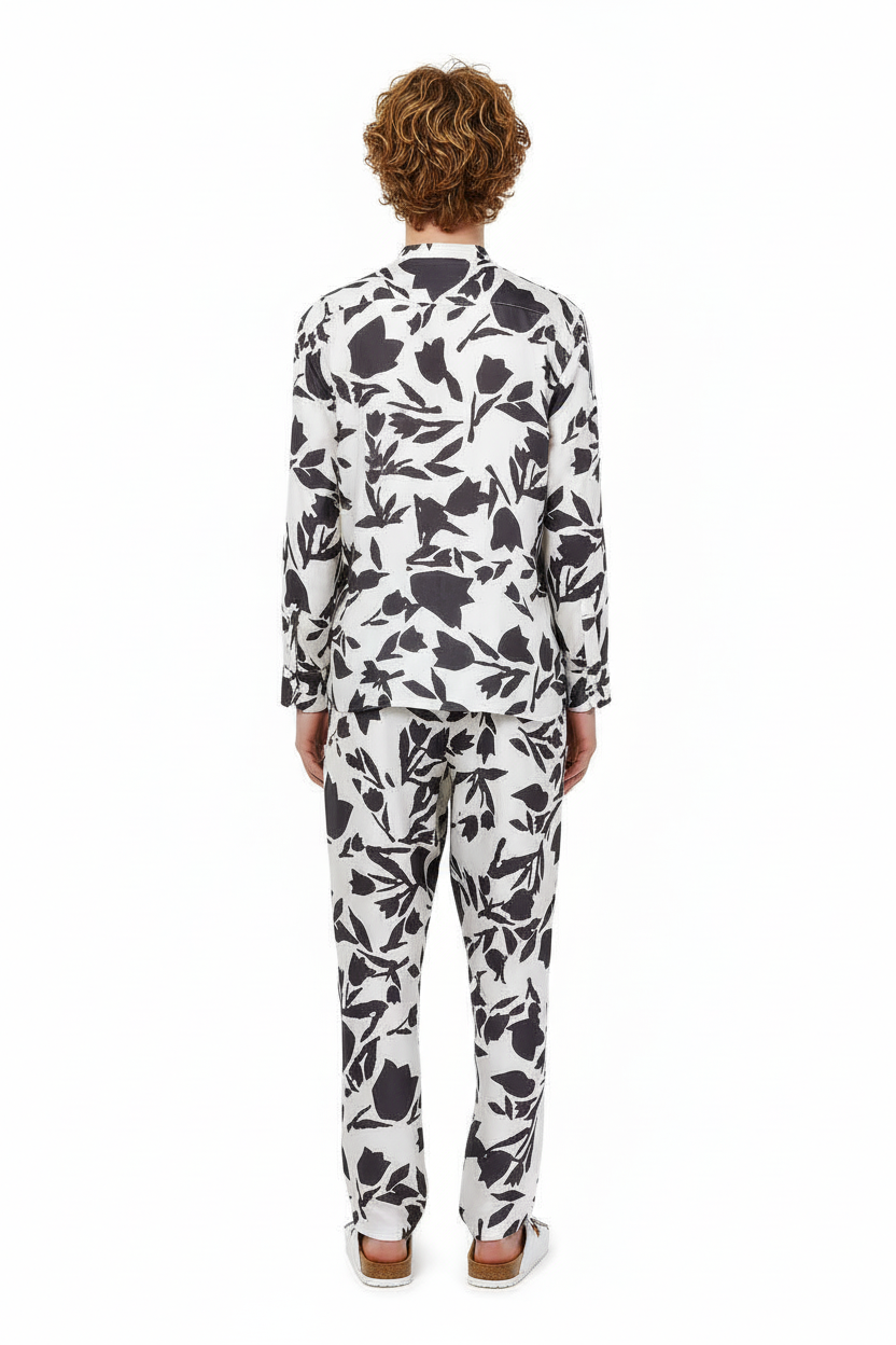 SLIM GRANDAD 2 SHIRT Tulip Time Black