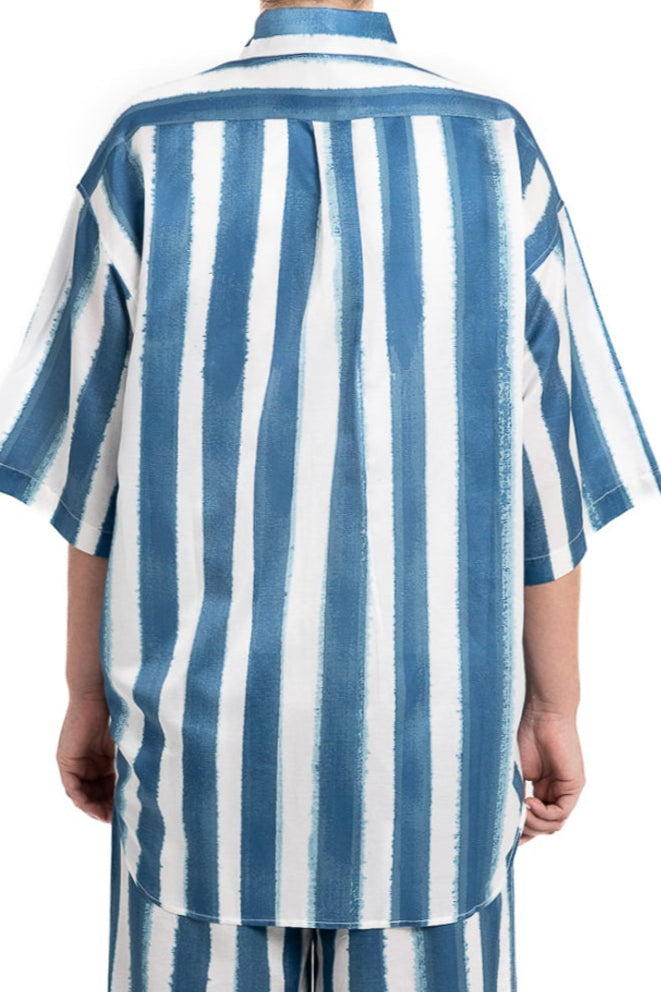 SURF SHIRT Electric Waves Blue - BANANATIME