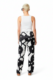 EASY PANT Bleeding Flowers Ecrublack