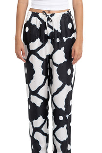 EASY PANT Bleeding Flowers Ecrublack