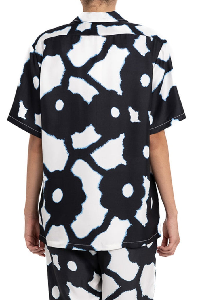 HAWAIIAN 2 SHIRT Bleeding Flowers Ecrublack