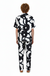 HAWAIIAN 2 SHIRT Bleeding Flowers Ecrublack