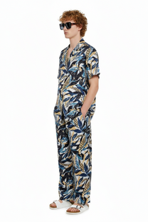 HAWAIIAN 2 SHIRT Seaweed Ecrublue