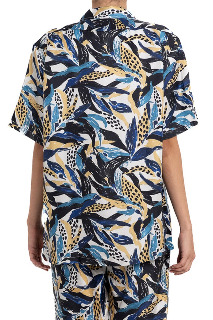 HAWAIIAN 2 SHIRT Seaweed Ecrublue