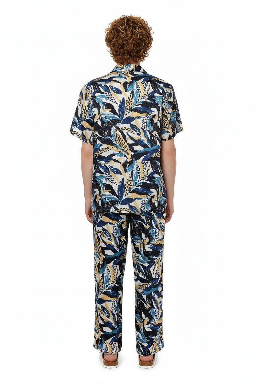 HAWAIIAN 2 SHIRT Seaweed Ecrublue