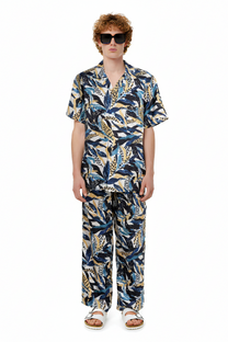 HAWAIIAN 2 SHIRT Seaweed Ecrublue