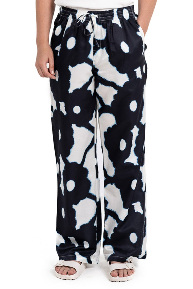 RELAX 2 PANT Bleeding Flowers Ecrublack - BANANATIME