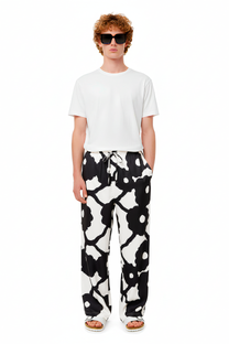 RELAX 2 PANT Bleeding Flowers Ecrublack - BANANATIME