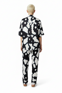 SURF SHIRT Bleeding Flowers Ecrublack - BANANATIME