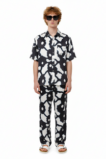 SURF SHIRT Bleeding Flowers Ecrublack - BANANATIME